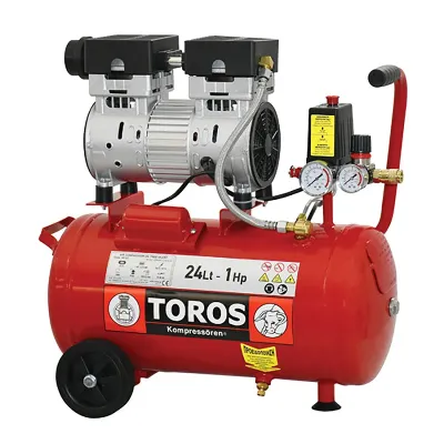 TOROS ΑΕΡΟΣΥΜΠΙΕΣΤΗΣ  OILFREE ΧΑΜΗΛΟΥ  ΘΟΡΥΒΟΥ 24LT, 1HP 40151