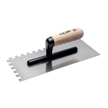 COME Σπάτουλα κόλλας ξύλινη λαβή 8Χ8 280x120x0,6mm 320-C