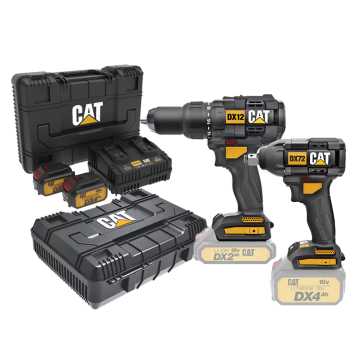 CAT Combo-07 Δραπανοκατσάβιδο κρουστικό DX12B + μπουλονόκλειδο DX72B + δώρο 2 κασετίνες + -60% 2 μπαταρίες 4.0Ah με διπλό φορτιστή DXK900 CAT Combo-07 Δραπανοκατσάβιδο κρουστικό DX12B + μπουλονόκλειδο DX72B + δώρο 2 κασετίνες + -60% 2 μπαταρίες 4.0Ah με διπλό φορτιστή DXK900