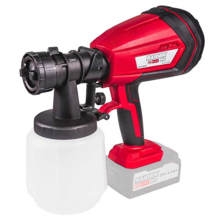 RAIDER R20 Solo Πιστόλι βαφής ηλεκτρικό 20V με δοχείο 1L RDP-CSGC20 074203