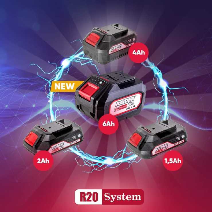 RAIDER R20 Μπαταρία 20V με χωρητικότητα 4Ah Li-ion RDP-R20 131153