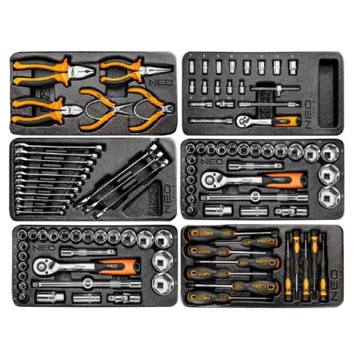 NEO TOOLS Εργαλειοφορέας 5 συρταριών με 117 εργαλεία 84-214-6