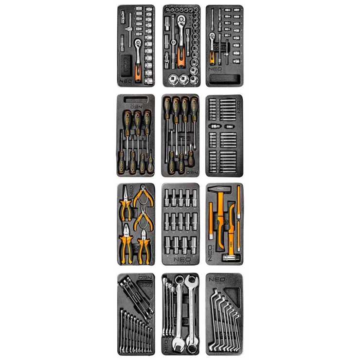 NEO TOOLS Εργαλειοφορέας 7 συρταριών με 176 εργαλεία 84-222-12