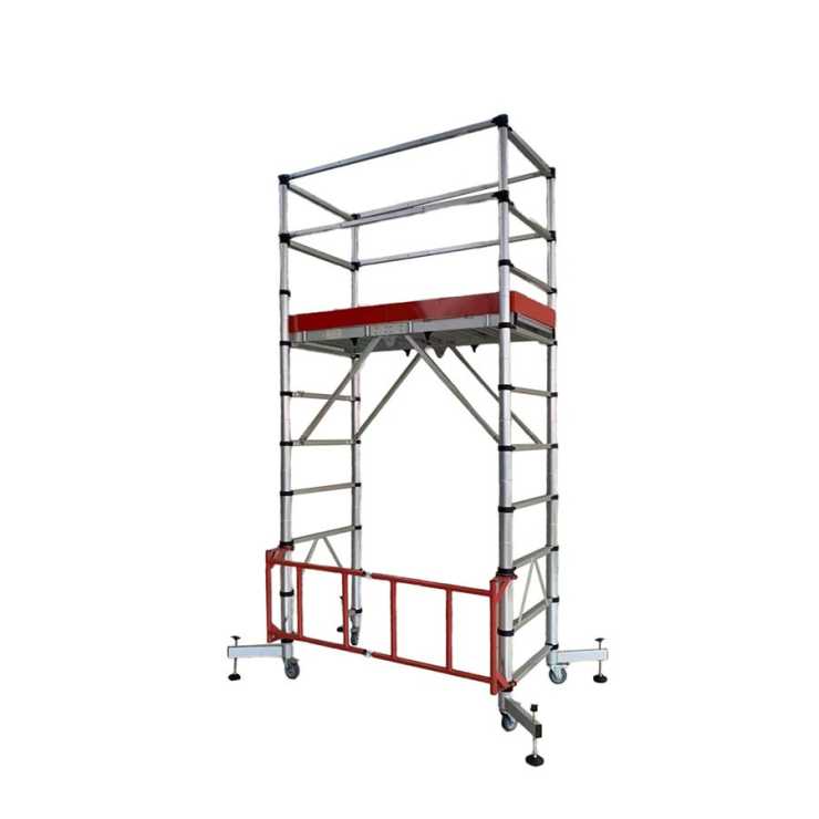 Inox Kiss Σκαλωσιά τηλεσκοπική αλουμινίου τροχήλατη 300x145x91cm LAD810