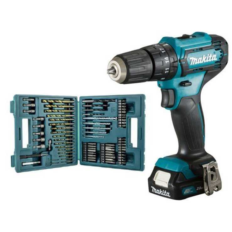 MAKITA ΚΡΟΥΣΤΙΚΟ ΔΡΑΠΑΝΟΚΑΤΣΑΒΙΔΟ 12Vmax 10 mm - 28 Nm + 74 ΕΞΑΡΤΗΜΑΤΑ HP333DSAX1