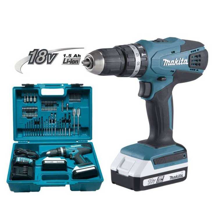 MAKITA ΣΕΤ ΚΡΟΥΣΤΙΚΟ ΔΡΑΠΑΝΟΚΑΤΣΑΒΙΔΟ 18V 2X1.5Ah ΜΕ 74 ΕΞΑΡΤΗΜΑΤΑ HP457DWE10