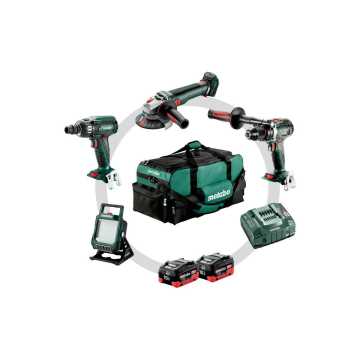 METABO 18 V Combo Set Μπαταρίας 4.3.2 BS 18 LTX BL I + SSW 18 LTX 400 BL + WB 18 LT BL 11-125 Q + BSA 18 LED 4000 685209000 METABO 18 V Combo Set Μπαταρίας 4.3.2 BS 18 LTX BL I + SSW 18 LTX 400 BL + WB 18 LT BL 11-125 Q + BSA 18 LED 4000 685209000