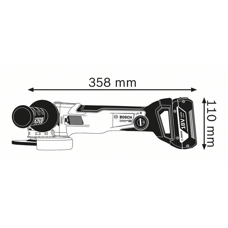 BOSCH GWX 18V-10 C Professional γωνιακός λειαντήρας μπαταρίας (Solo) 06017B0200