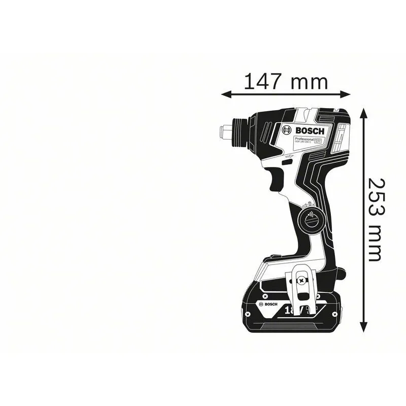BOSCH GDX 18V-200 C Περιστροφικό Kρουστικό Kατσαβίδι Mπαταρίας σε L-Boxx (Solo)-06019G4202
