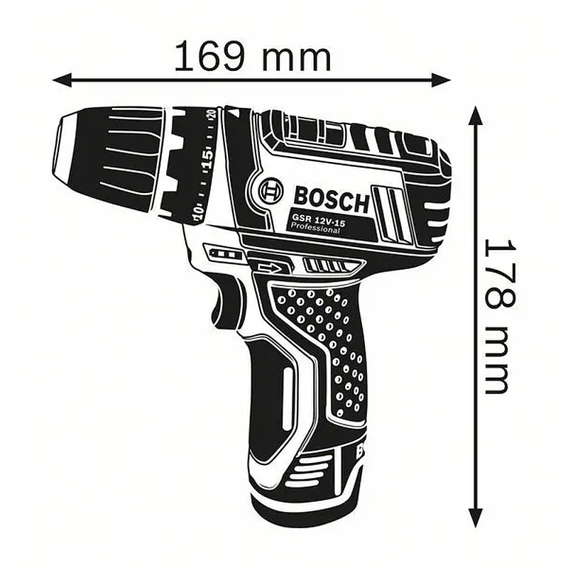BOSCH GSR 12V-15 Δραπανοκατσάβιδο Μπαταρίας Professional (Solo)-L-Boxx-060186810D