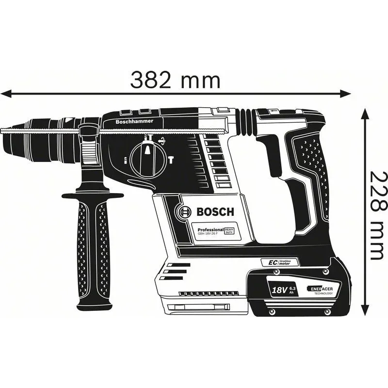 BOSCH - GBH 18V-26 F Περιστροφικό Πιστολέτο Μπαταρίας Professional σε L-Boxx (2x5.0Ah και 1x8.0Ah)-0615990K7Z