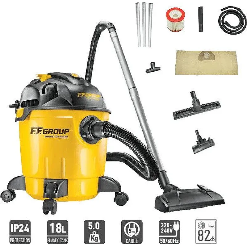 FF Group Σκούπα Ηλεκτρική Υγρών και Στερεών WDVC 18 Plus 18L 1200W 43501