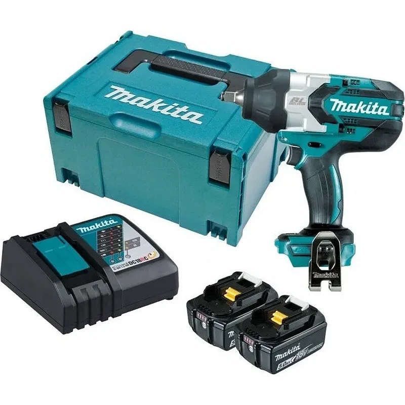 Makita Brushless Μπουλονόκλειδο 18V 2x5Ah με Υποδοχή 1/2 DTW1002RTJ 