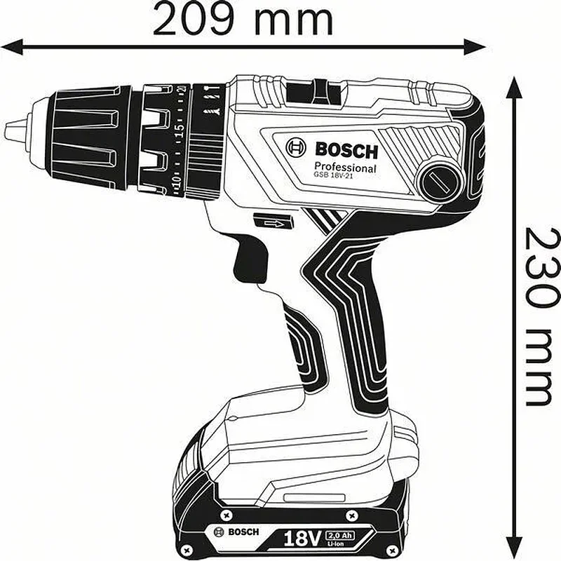 BOSCH GSB 18V-21 ΚΡΟΥΣΤΙΚΟ ΔΡΑΠΑΝΟΚΑΤΣΑΒΙΔΟ ΜΠΑΤΑΡΙΑΣ  PROFESSIONAL 0.601.9H1.102