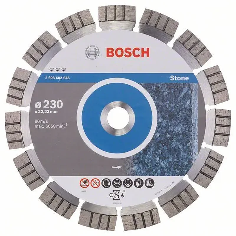 BOSCH Διαμαντόδισκος Κοπής 230mm Best for Stone 2608602645