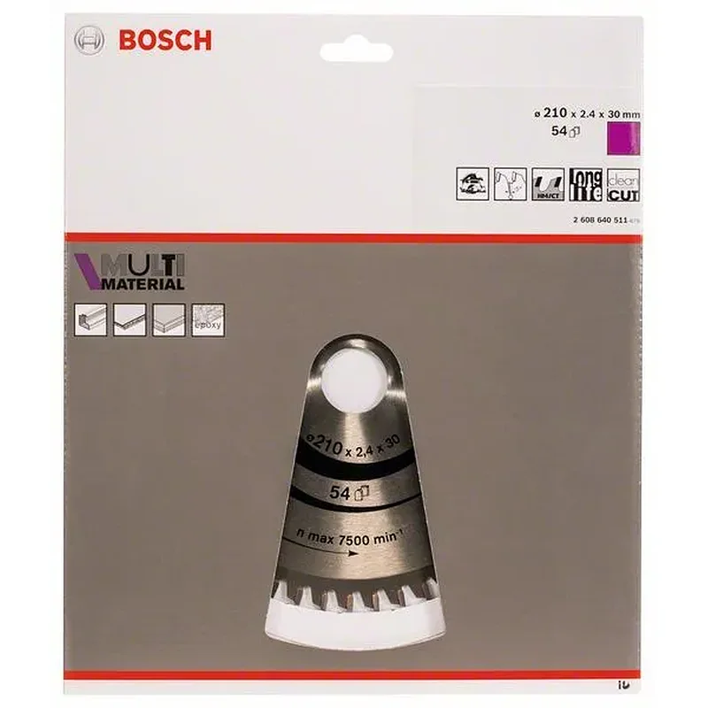BOSCH Πριονόδισκος 210mm Multi Material 2608640511