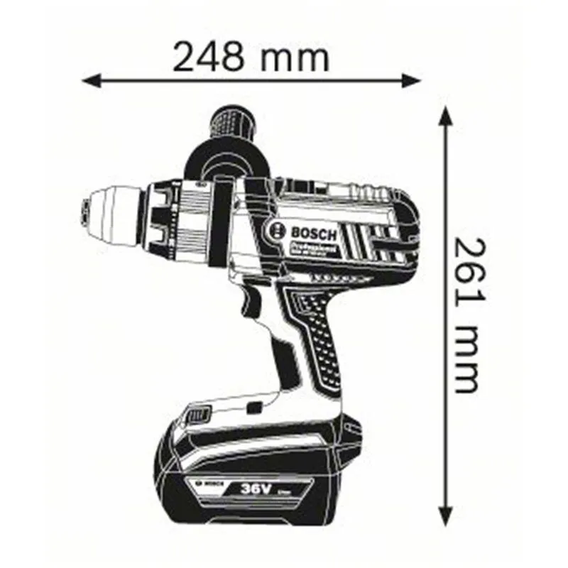 BOSCH GSB 36 VE-2-LI Κρουστικό δραπανοκατσάβιδο μπαταρίας 06019C1101
