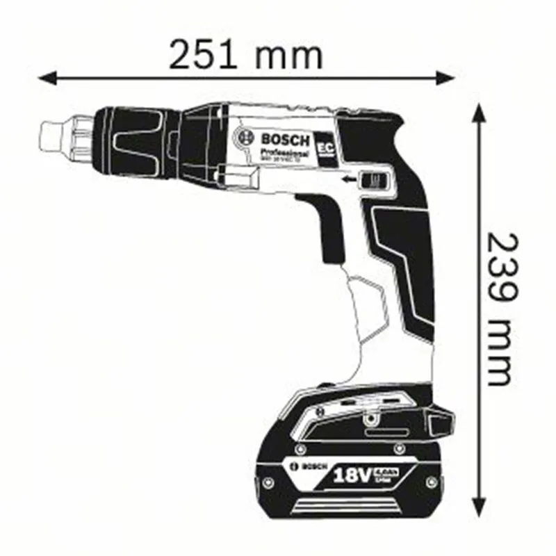 BOSCH GSR 18 V-EC TE Κατσαβίδι Γυψοσανίδων Μπαταρίας σε L-BOXX 06019C8004