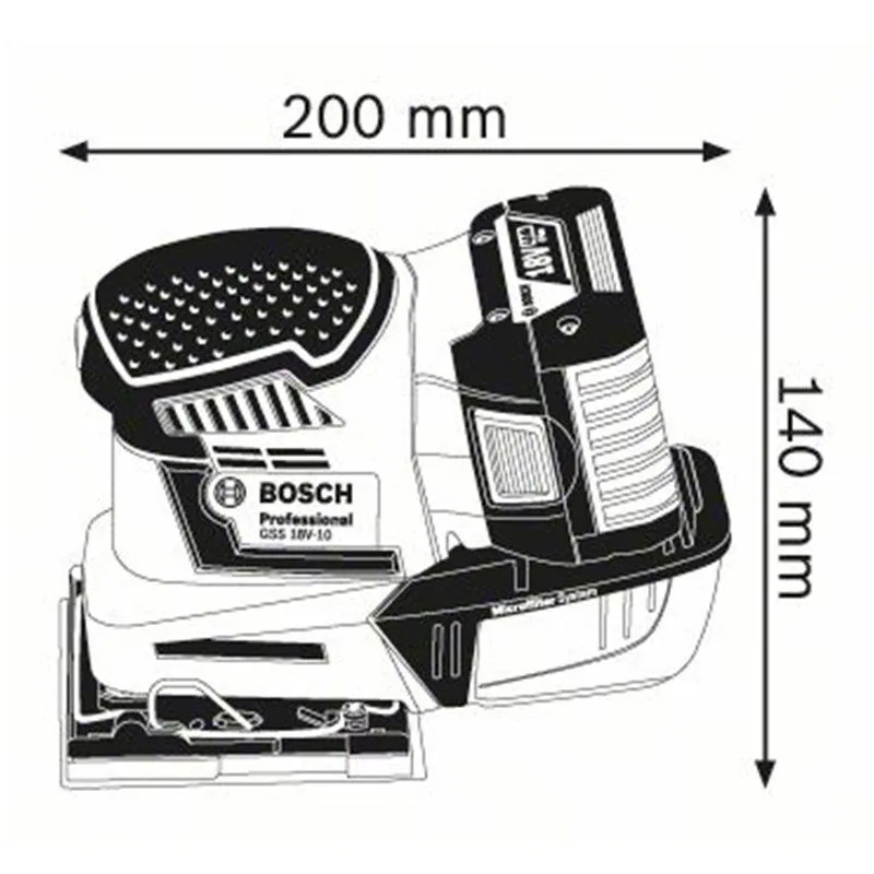 BOSCH GSS 18 V-10 Παλμικό Τριβείο Μπαταρίας 06019D0201