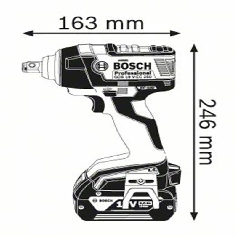 BOSCH GDS 18 V-EC 250 Παλμικό Κατσαβίδι Μπαταρίας 06019D8101