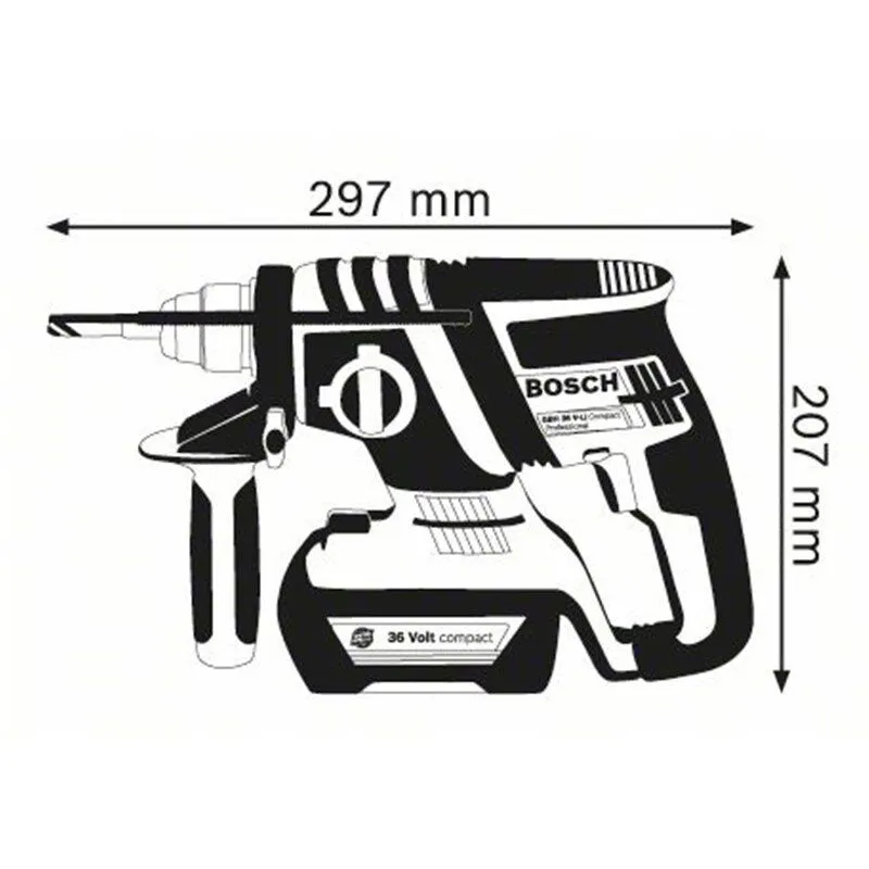 BOSCH GBH 36 V-EC Compact (1.3 Ah) Περιστροφικό πιστολέτο μπαταρίας 0611903R0H