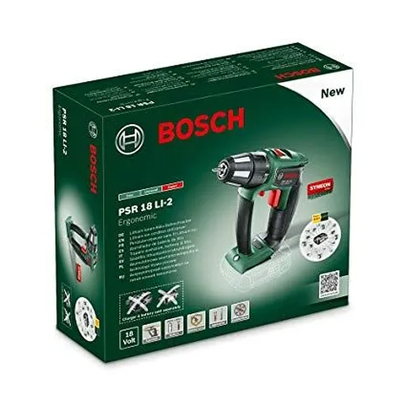BOSCH PSR 18 LI-2 Ergonomic solo Δραπανοκατσάβιδο δύο ταχυτήτων 06039B0102