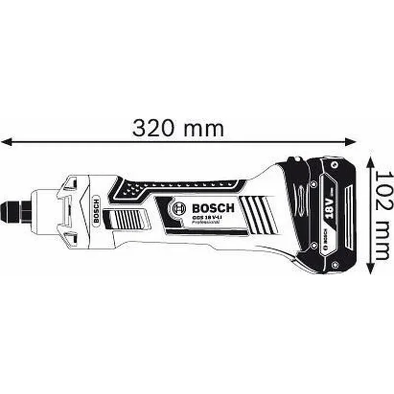 BOSCH - ΕΥΘΥΣ ΛΕΙΑΝΤΗΡΑΣ ΜΠΑΤΑΡΙΑΣ 18V GGS 18 V-LI PROFESSIONAL (SOLO) ΣΕ L-BOXX 06019B5303
