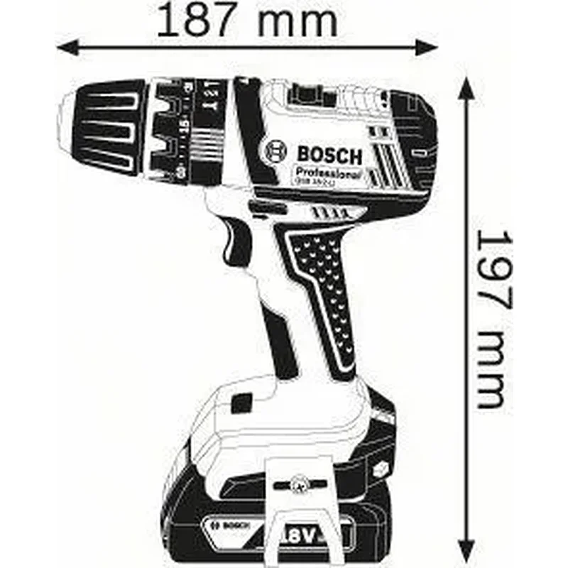 BOSCH GSB 18-2-LI Κρουστικό Δραπανοκατσάβιδο Li-Ion 18V σε L-Case (2x2.0Ah) 06019D2303