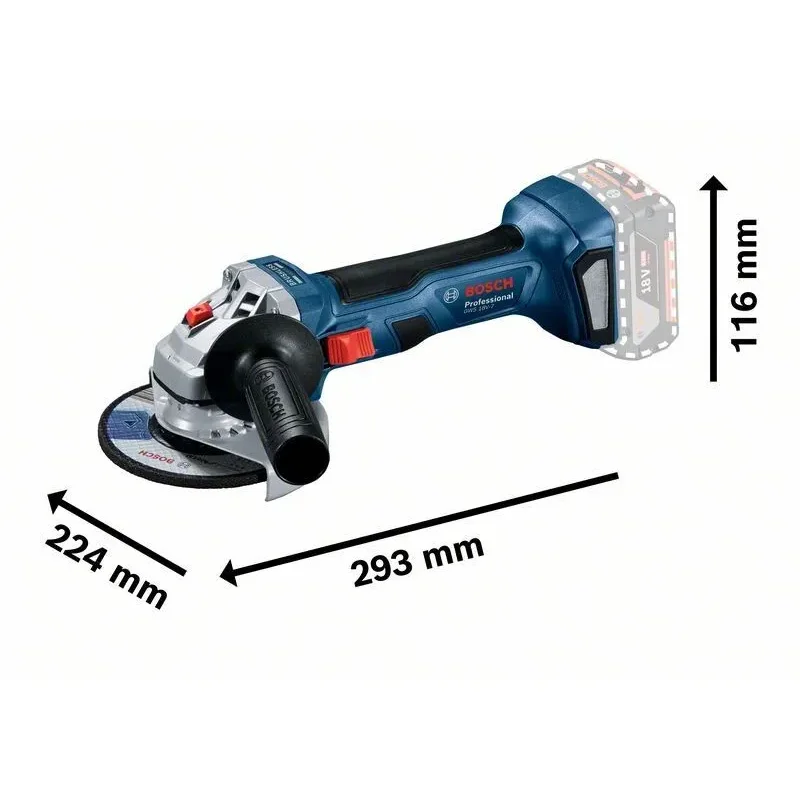 BOSCH WS 18V-7 Γωνιακός Τροχός Μπαταρίας 18V Li-Ion σε L-Boxx (Solo) 06019H9002