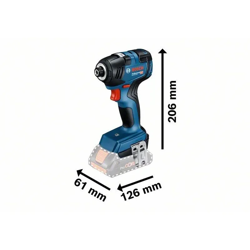BOSCH GDR 18V-200 Παλμικό κατσαβίδι μπαταρίας 18 Volt, 160 Nm, L-BOX (Solo) 06019J2106