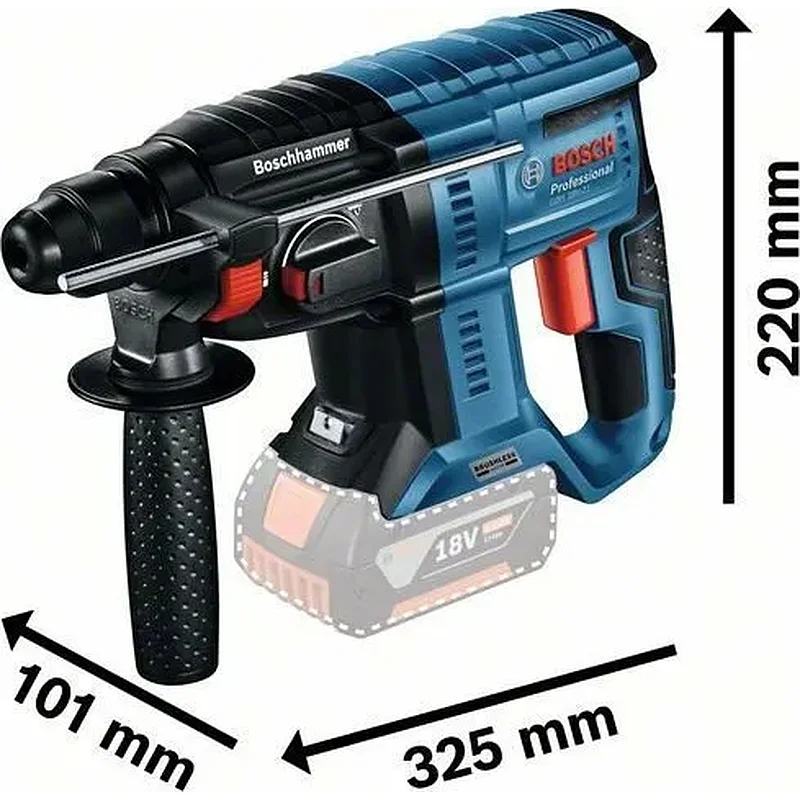 BOSCH GBH 18V-21 Professional Περιστροφικό Πιστολέτο Μπαταρίας SDS Plus (Solo) 00611911101