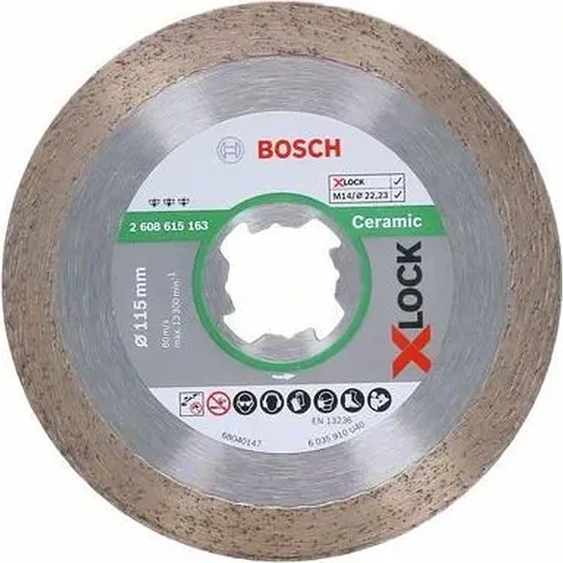 BOSCH Διαμαντόδισκος Κοπής X-LOCK Best for Ceramic 115mm 2608615163