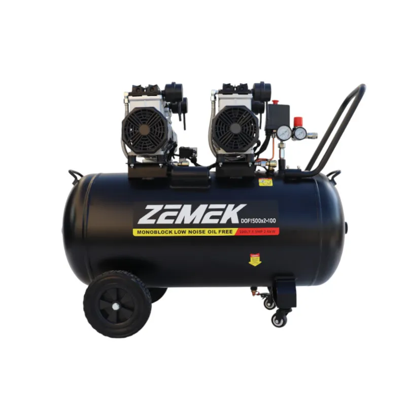 Zemek DOF1500x2-100 Αθόρυβος Αεροσυμπιεστής Χωρίς Λάδι με 2 Αντλίες 3.5HP 100Lt 8Bar 95000014