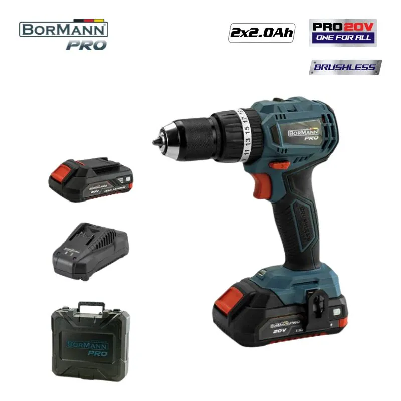Bormann pro BBP5144 Σετ Δραπανοκατσάβιδο Compact Brushless μπαταρίας 20V Li-Ion με 2 Ταχύτητες 078968