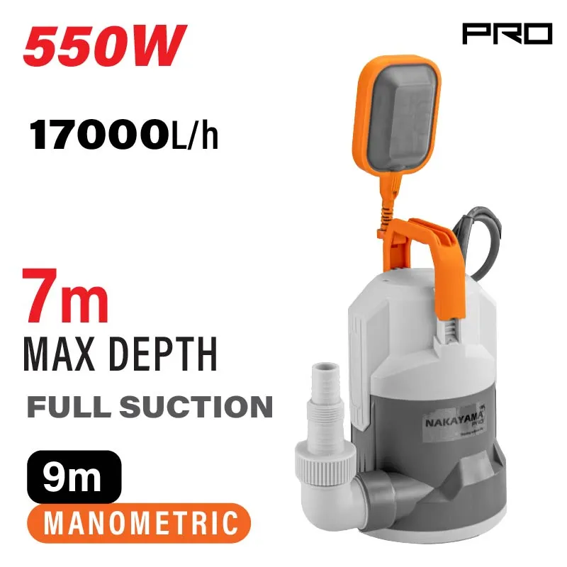 NAKAYAMA Pro NP1115 Αντλία Αποστράγγισης με Φλοτέρ 550W,17000lt/h 070542