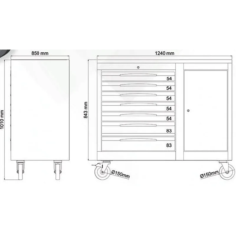 FASANO Εργαλειοφόρος με 14 συρτάρια FG 160V/14L