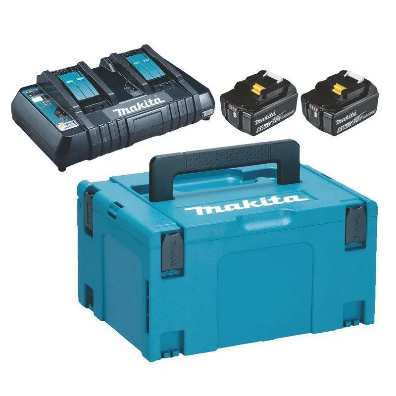MAKITA Σετ Μπαταρίες 18V/6.0Ah με Διπλό Ταχυφορτιστη 198077-8