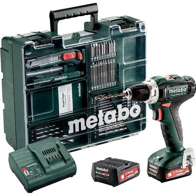 METABO PowerMaxx BS 12 Set Δραπανοκατσάβιδο Μπαταρίας 12V 6.01036.87
