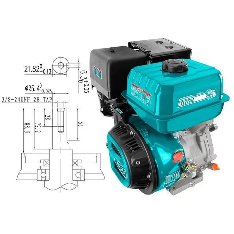 TOTAL Κινητήρας βενζίνης 270cc - 9HP Σφήνα (TGEN1771)