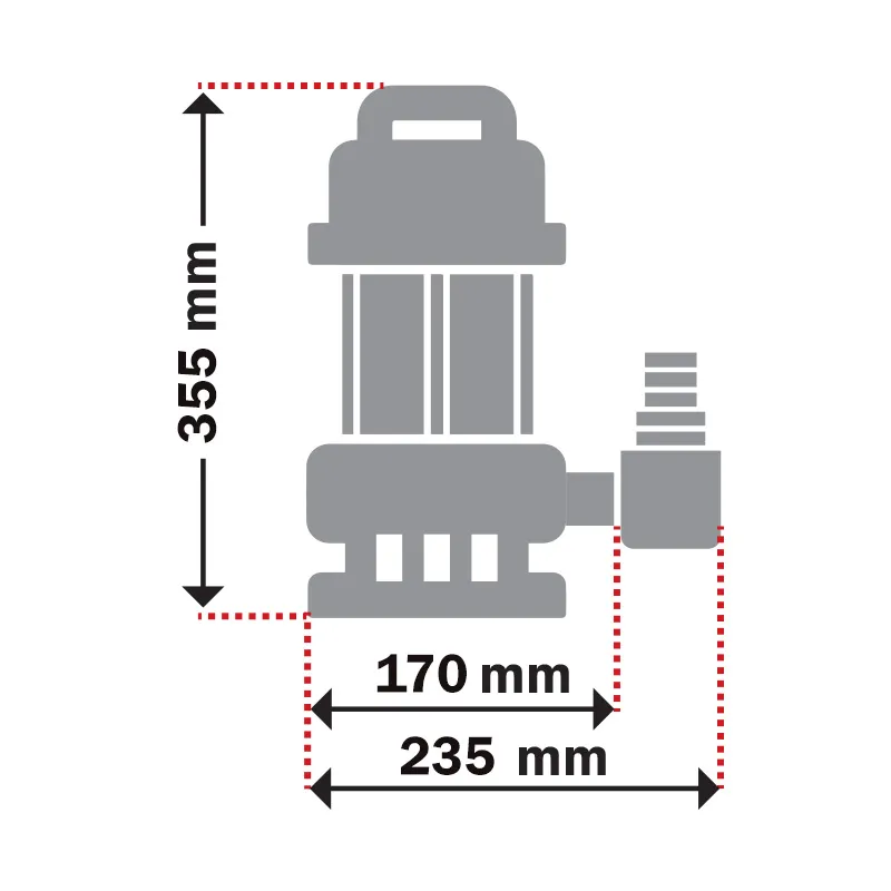 KRAFT ΑΝΤΛΙΑ ΥΠΟΒΡΥΧΙΑ ΑΚΑΘΑΡΤΩΝ 1100W ΙΝΟΧ 43533