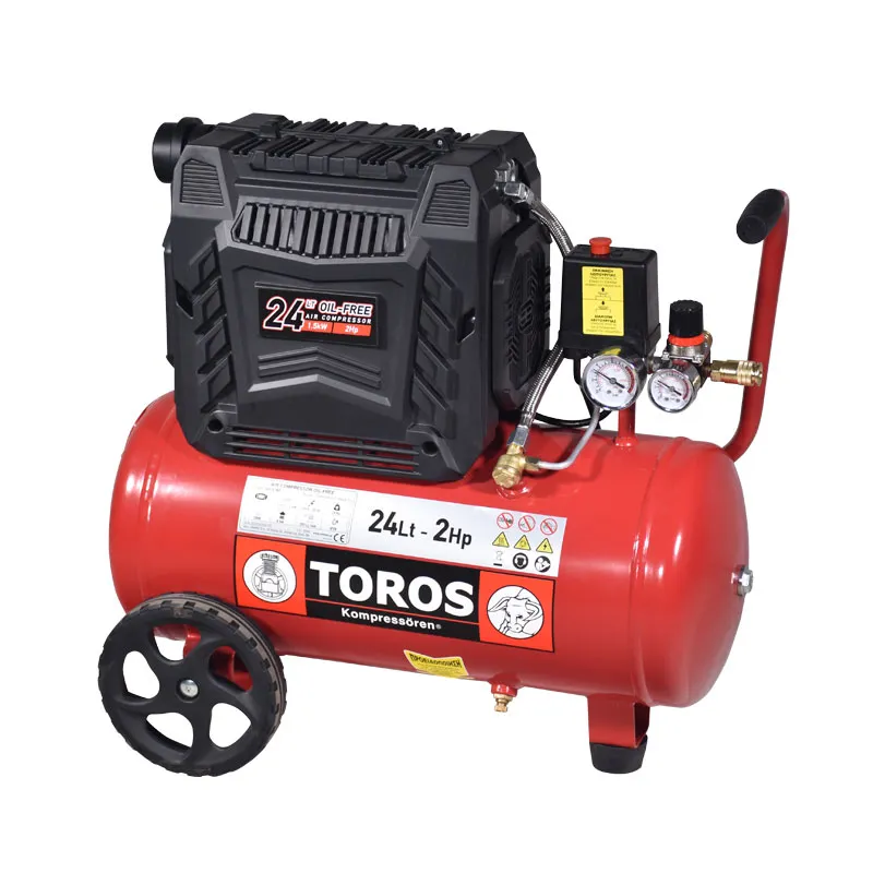 TOROS ΑΕΡΟΣΥΜΠΙΕΣΤΗΣ OILFREE ΧΑΜΗΛΟΥ ΘΟΡΥΒΟΥ (SEMISILENT) 24LT/2,0HP 602048