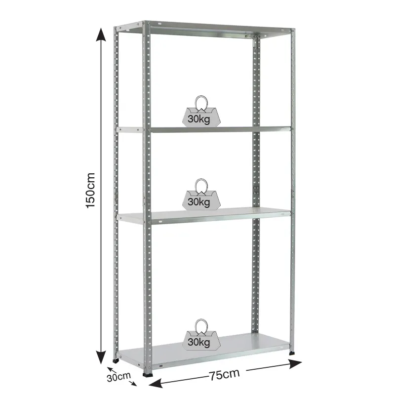 ΡΑΦΙΕΡΑ ΜΕΤΑΛΛΙΚΗ ΓΑΛΒΑΝΙΖΕ 75x30x150 - 30kg - 4 ΡΑΦΙΑ 610413