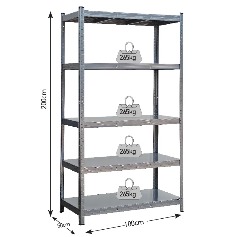 ΡΑΦΙΕΡΑ ΜΕΤΑΛΛΙΚΗ 100x50x200 ΓΚΡΙ. 265kg 5 ΡΑΦΙΑ 610419