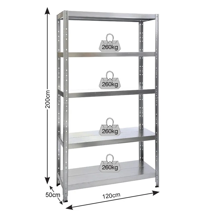 ΡΑΦΙΕΡΑ ΜΕΤΑΛΛΙΚΗ 120x50x200 ΓΚΡΙ 260kg 5 ΡΑΦΙΑ 610422