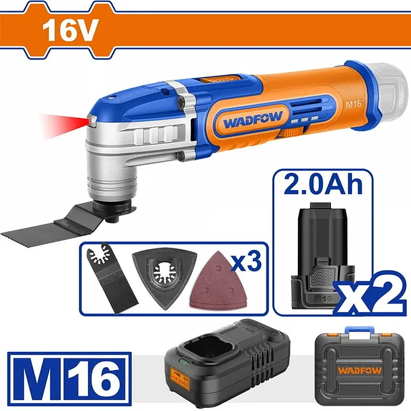 WADFOW ΠΟΛΥΕΡΓΑΛΕΙΟ ΜΠΑΤΑΡΙΑΣ Li-ion 16V / 2Ah / 2 ΜΠΑΤ (WMUM5012E)
