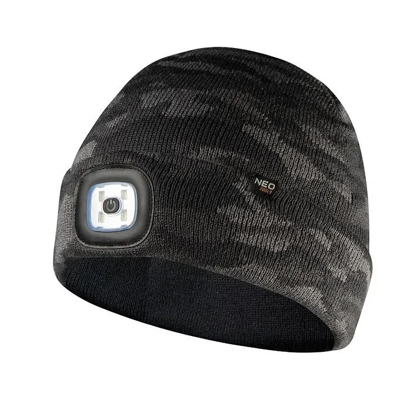 NEO TOOLS Σκούφος με ενσωματωμένο φακό CAMO 81-632